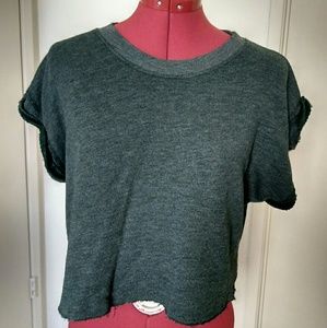 UO green crop top sweater